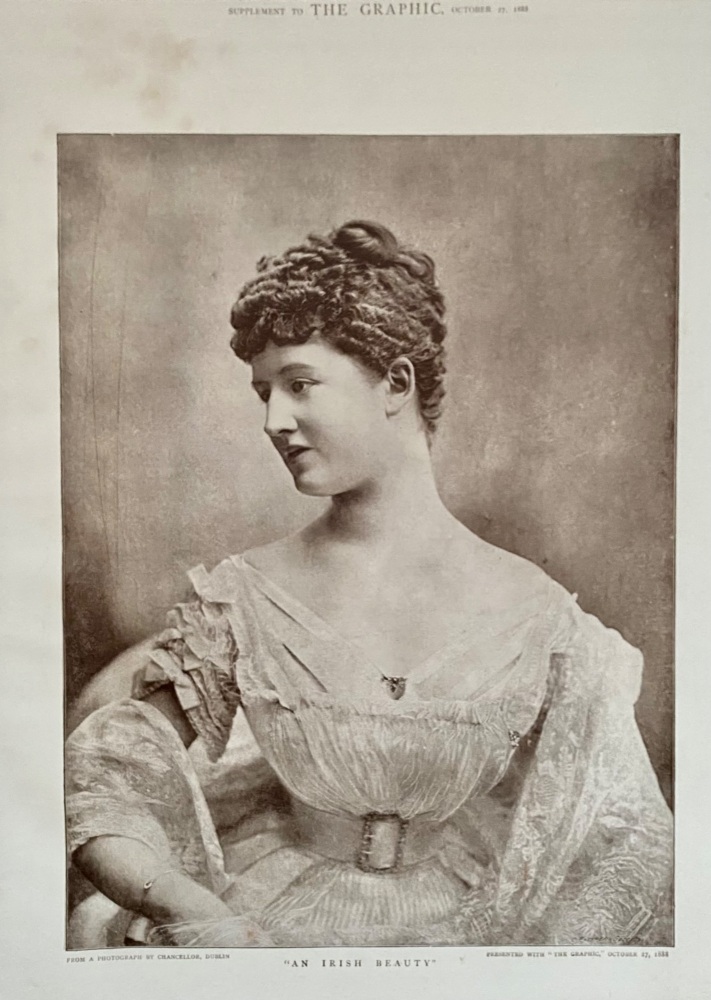 "An Irish Beauty"  (From a Photograph by Chancellor, Dublin.)  1888.