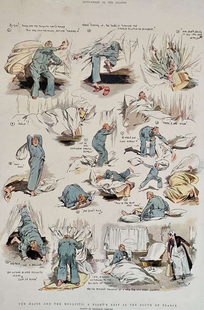 The Major and the Mosquito :  A Night's rest in the South of France. 1895.