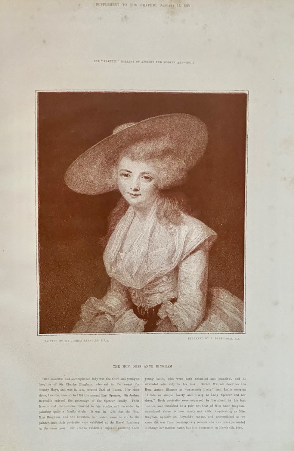 The Hon. Miss Anne Bingham.  1891.