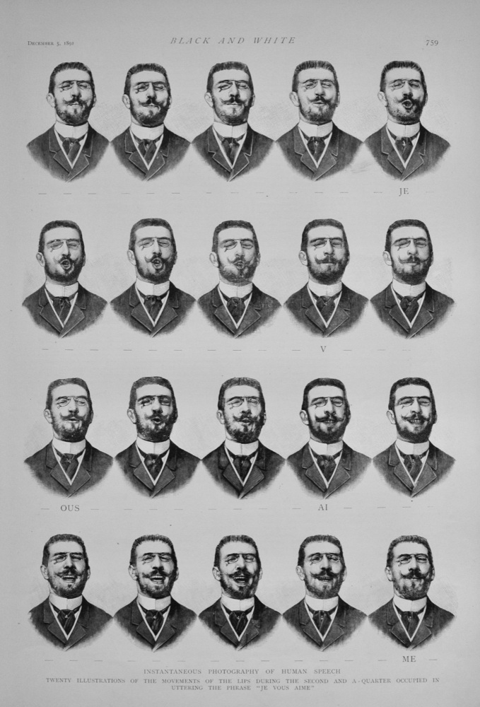Instantaneous Photography of Human Speech - 1891