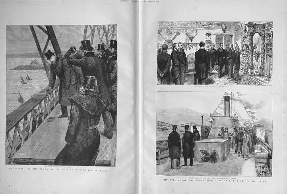The Opening of the Forth Bridge by H.R.H. The Prince of Wales.  1900.