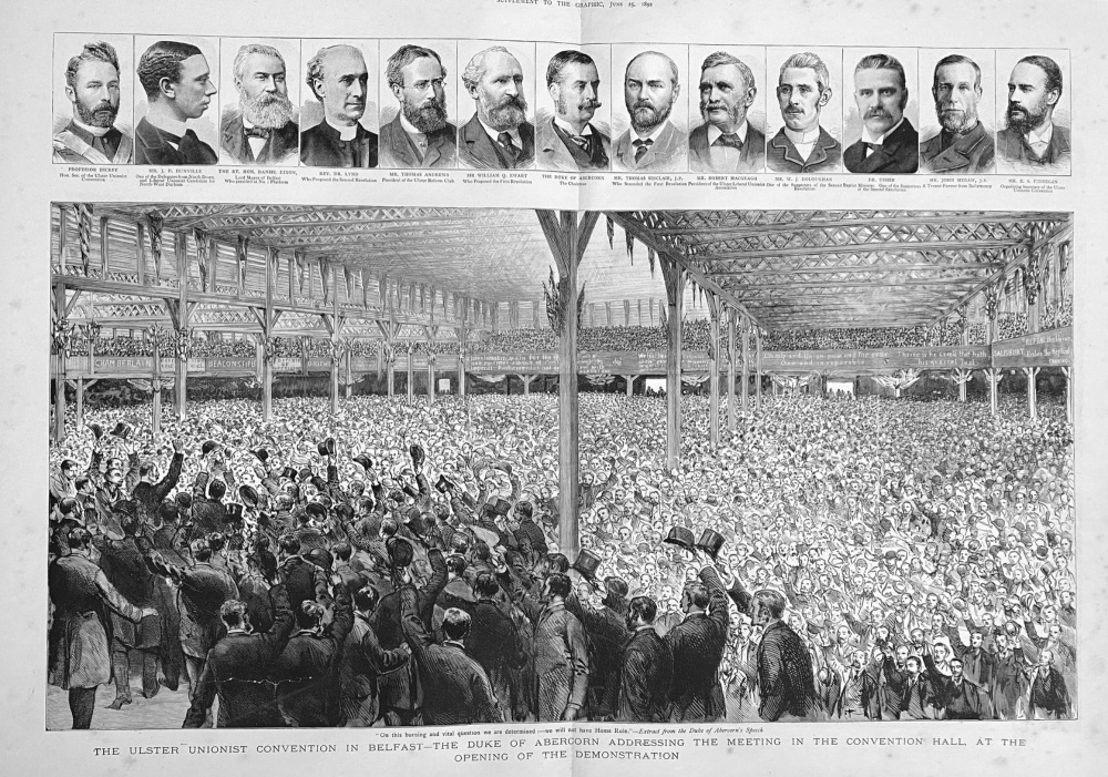 The Ulster Unionist Convention in Belfast.  1892.