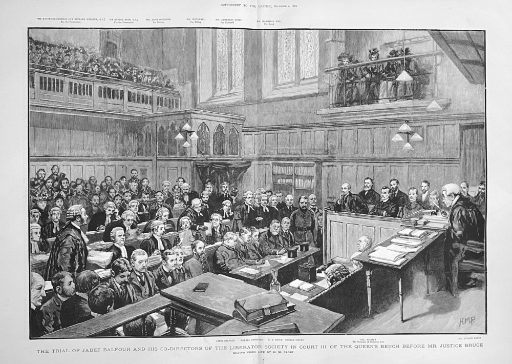 The Trial of Jabez Balfour and his Co-Directors of the Liberator Society in Court III. of the Queen's Bench before Mr. Justice Bruce.  1895.