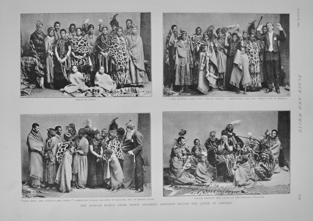 The African Native Choir who sung before the Queen at Osborne - 1891