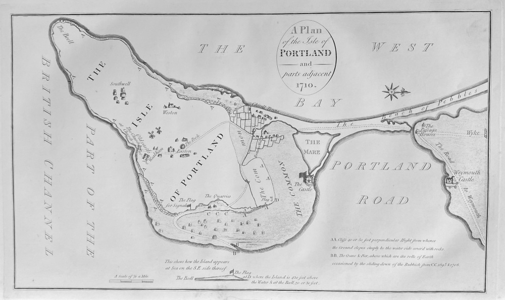 A Plan of the Isle of Portland and parts adjacent 1710.