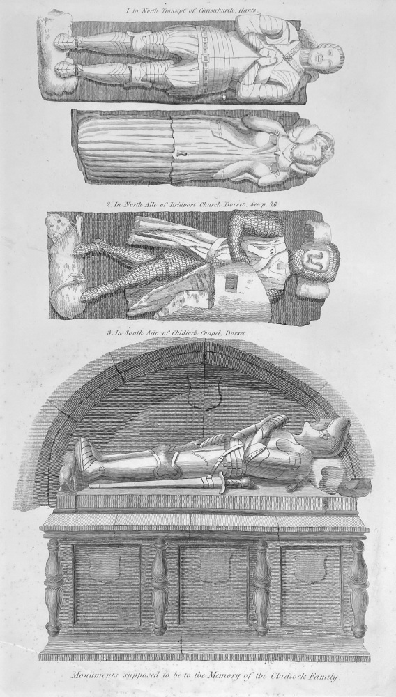 Monuments supposed to be to the Memory of the Chidiock Family. Dorset. 1863.