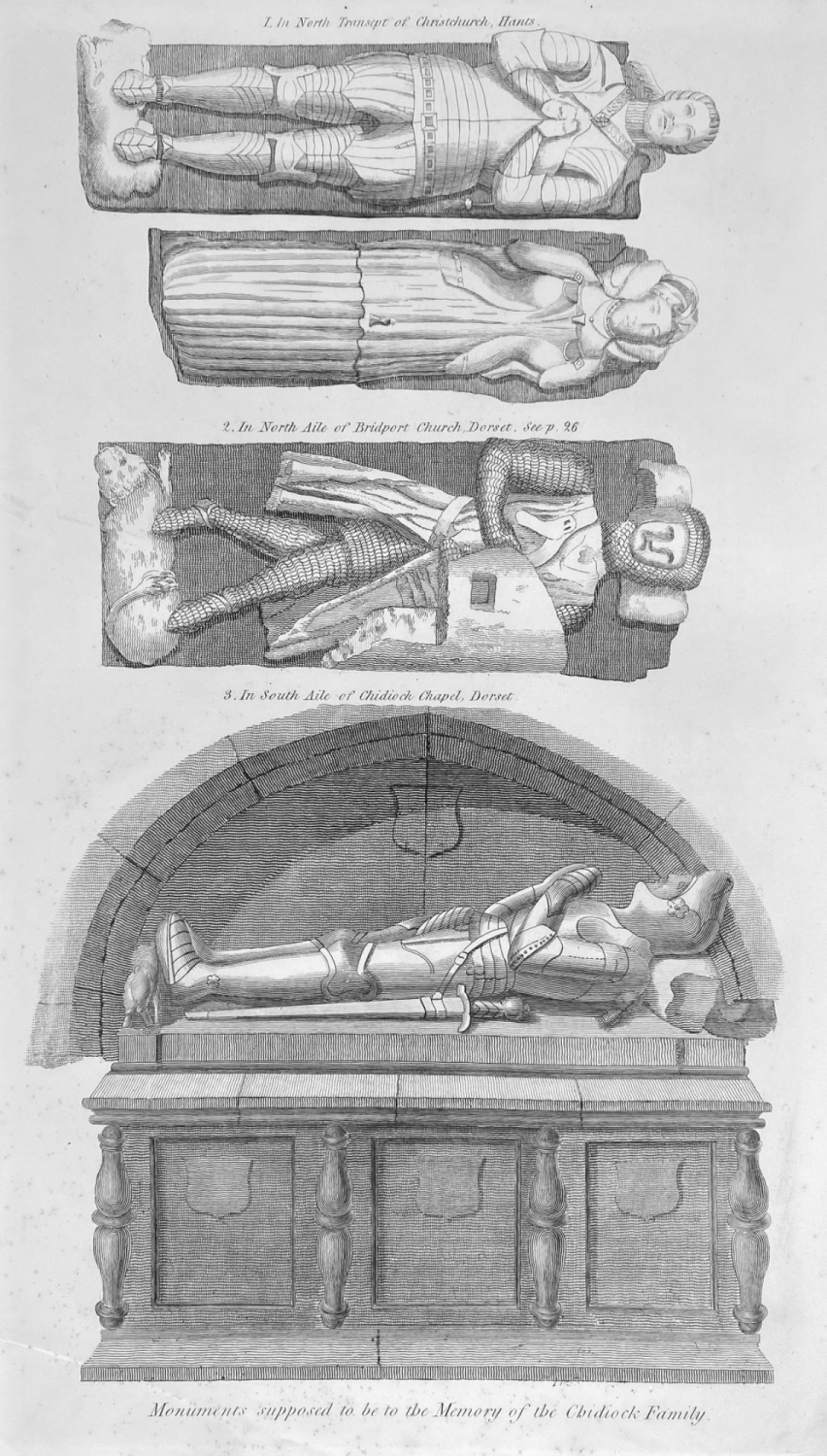 Monuments supposed to be to the Memory of the Chidiock Family. Dorset. 1863