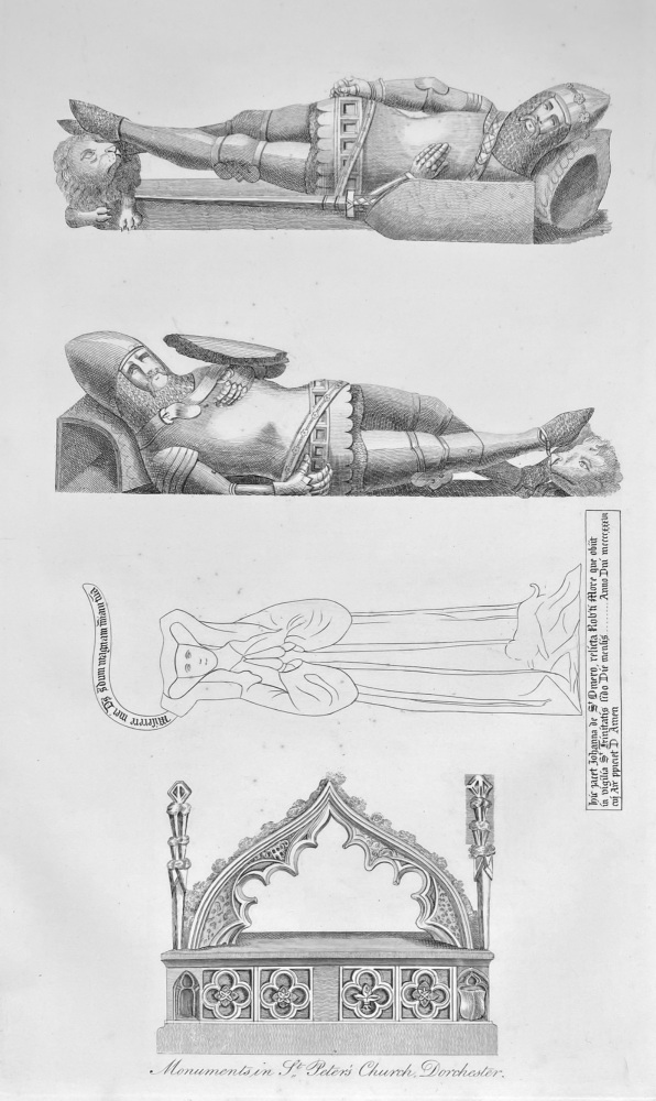 Monuments in St. Peter's Church, Dorchester, Dorset.
