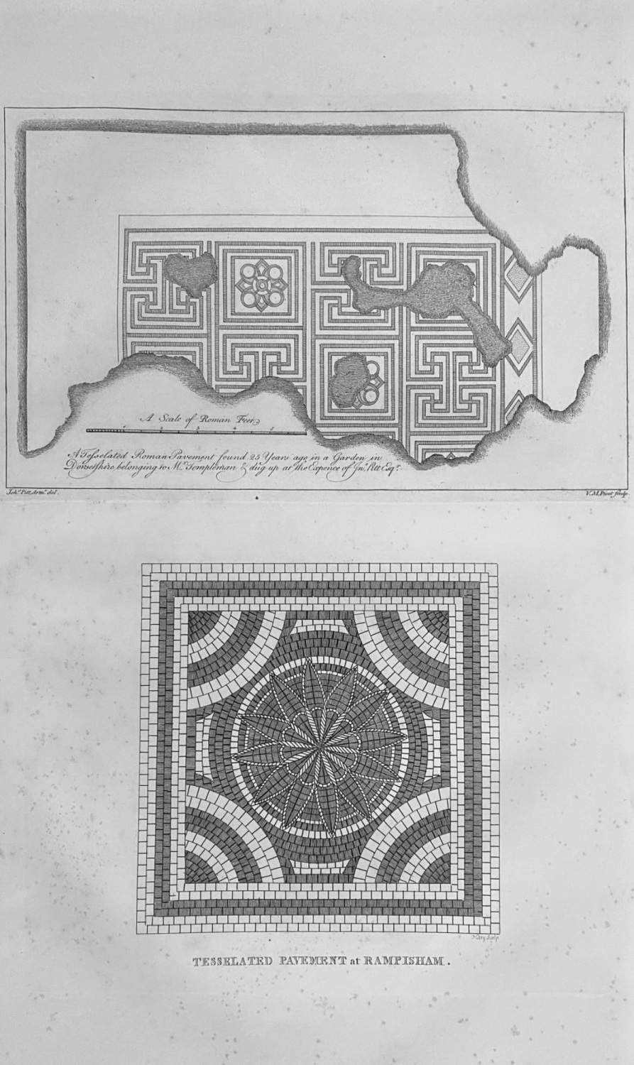 Tesselated Pavement at Rampisham, Dorset.  1863.