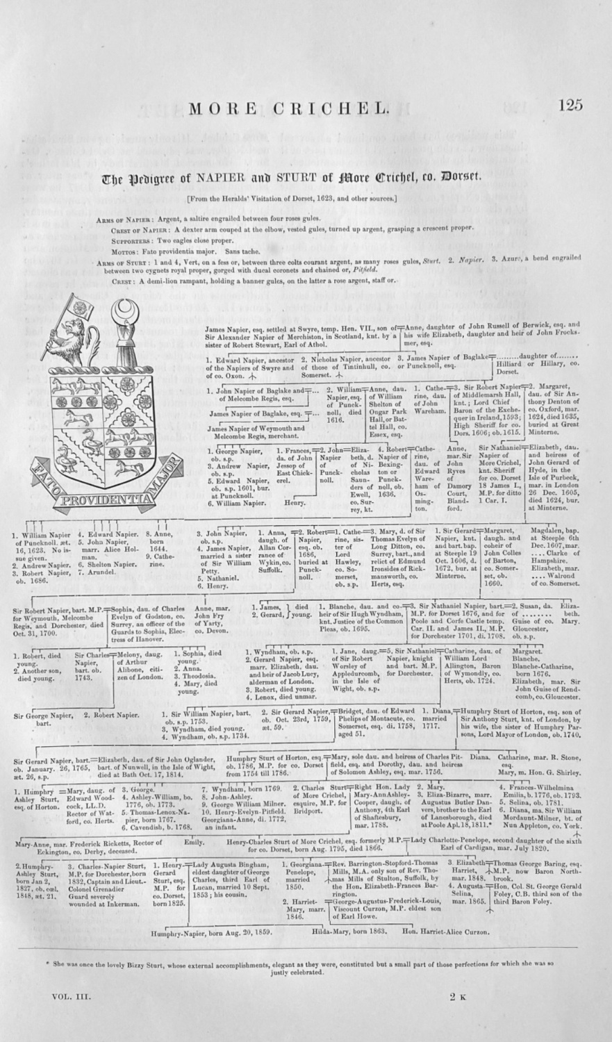 The Pedigree of NAPIER and STURT of More Crichel, co. Dorset.
