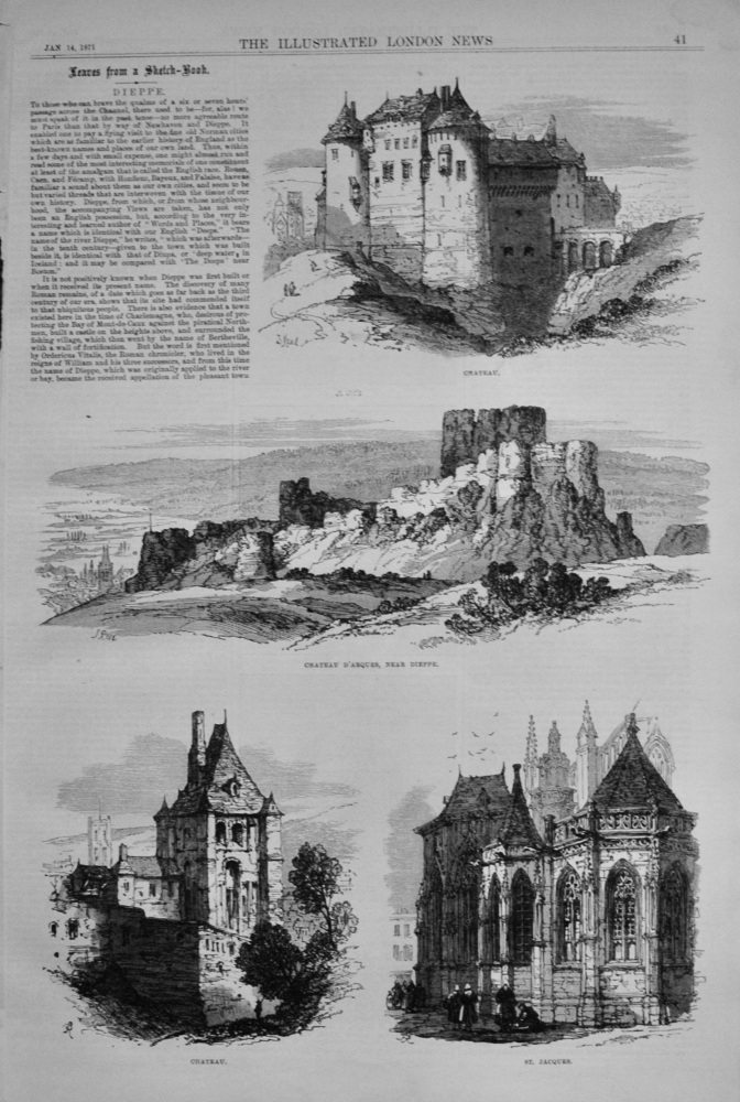 Leaves from a Sketch Book - Dieppe - 1871