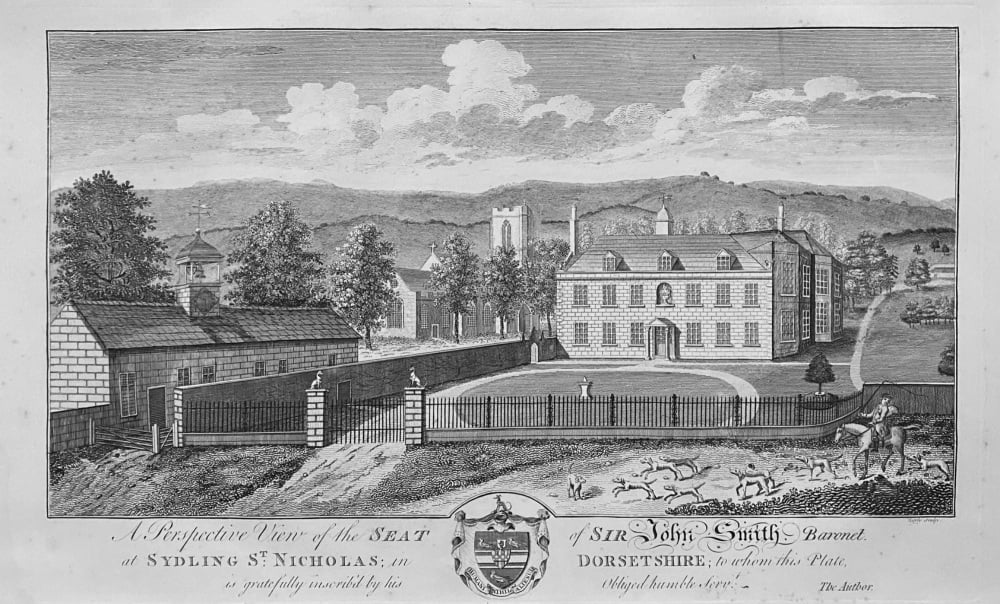 A Perspective View of the Seat of Sir John Smith  Baronet at Sidling St. Nicholas in Dorsetshire.