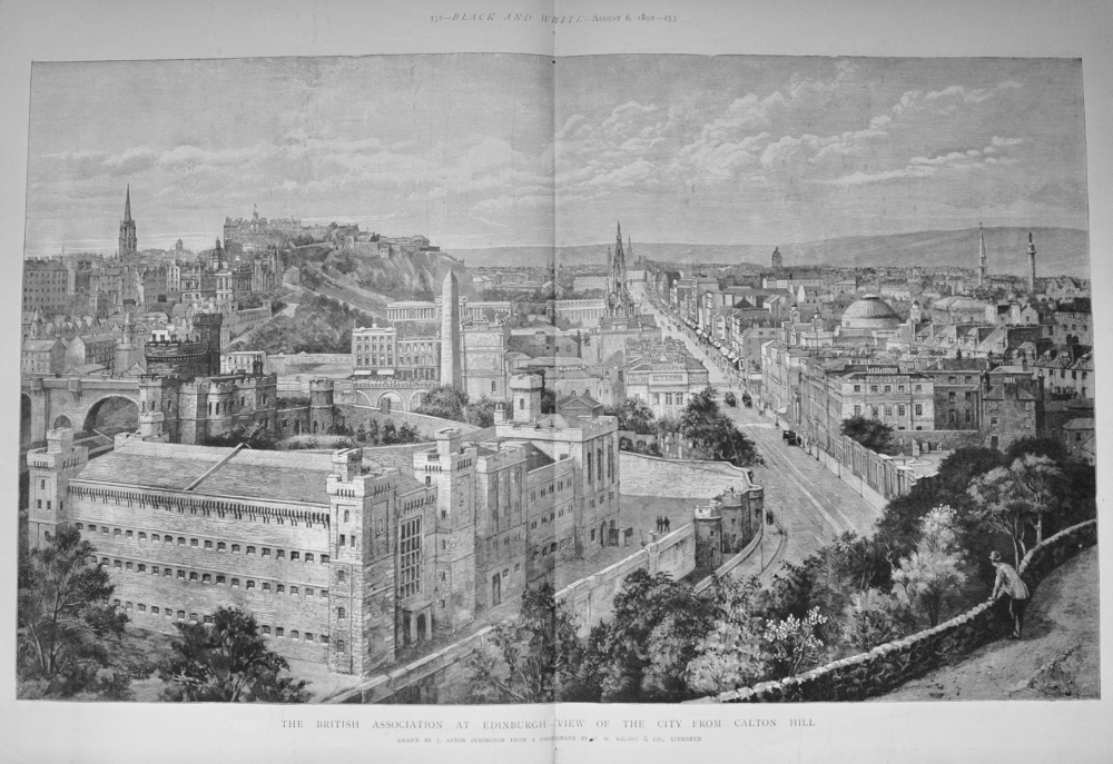 Edinburgh - View of the City from Calton Hill - 1892
