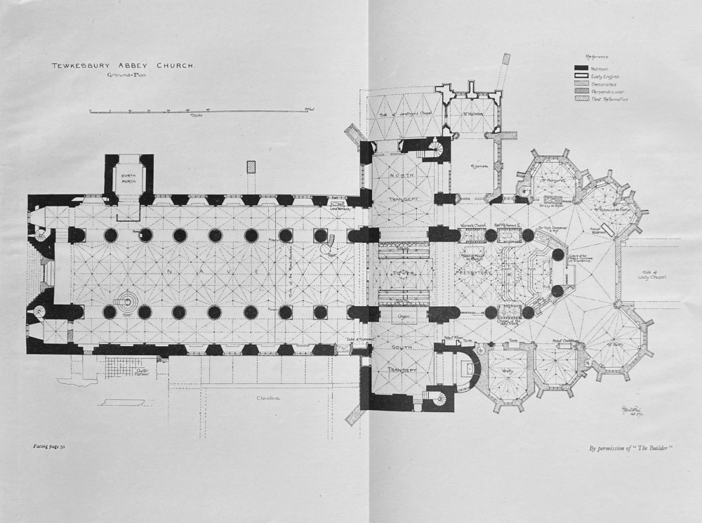 Tewkesbury Abbey Church.  1925.