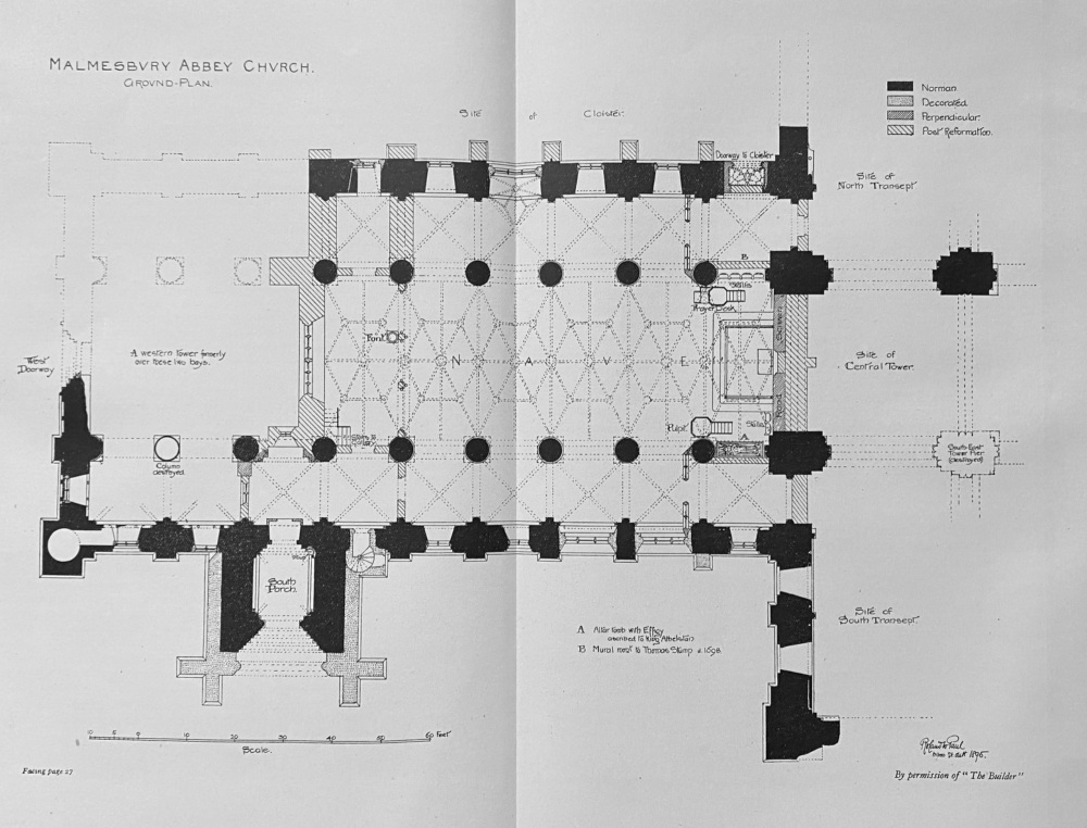 Malmesbury Abbey Church.  1925.