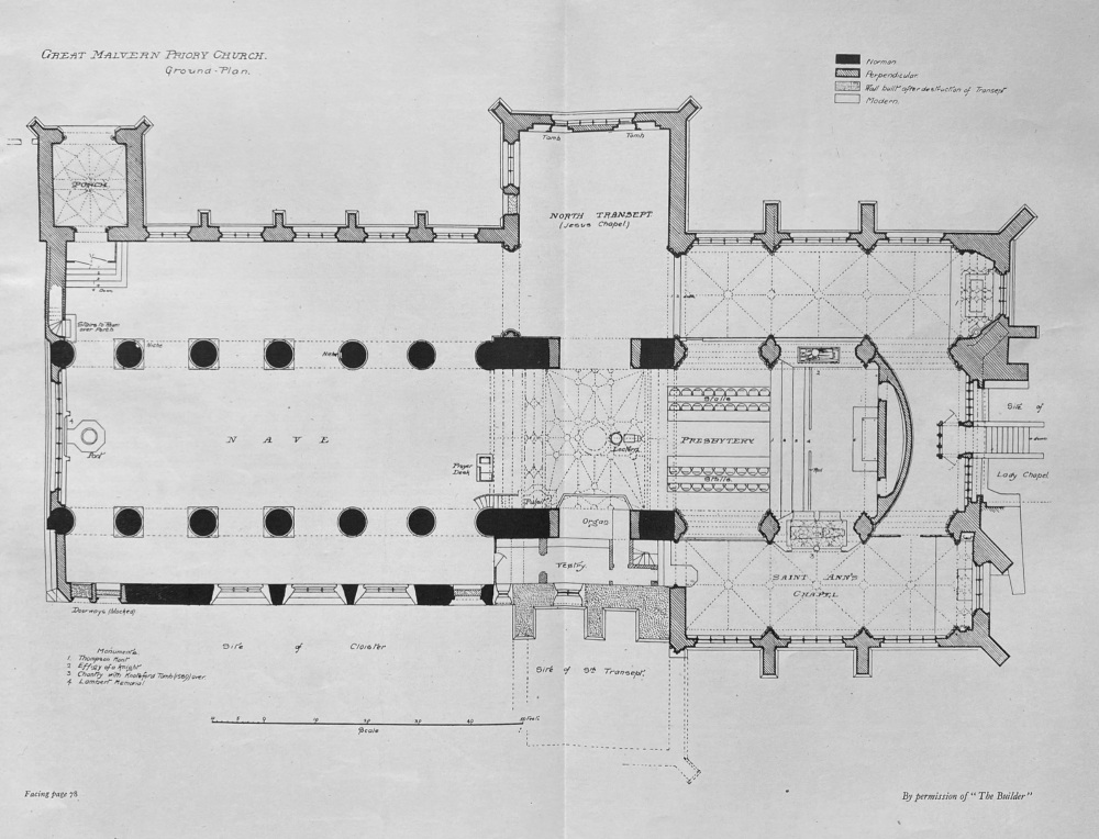 Great Malvern Priory Church. 1925.
