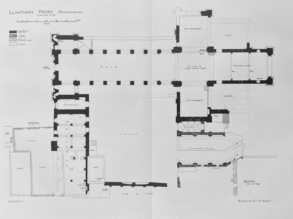 Llanthony Priory, Monmouthshire.  Ground plan.  1925.