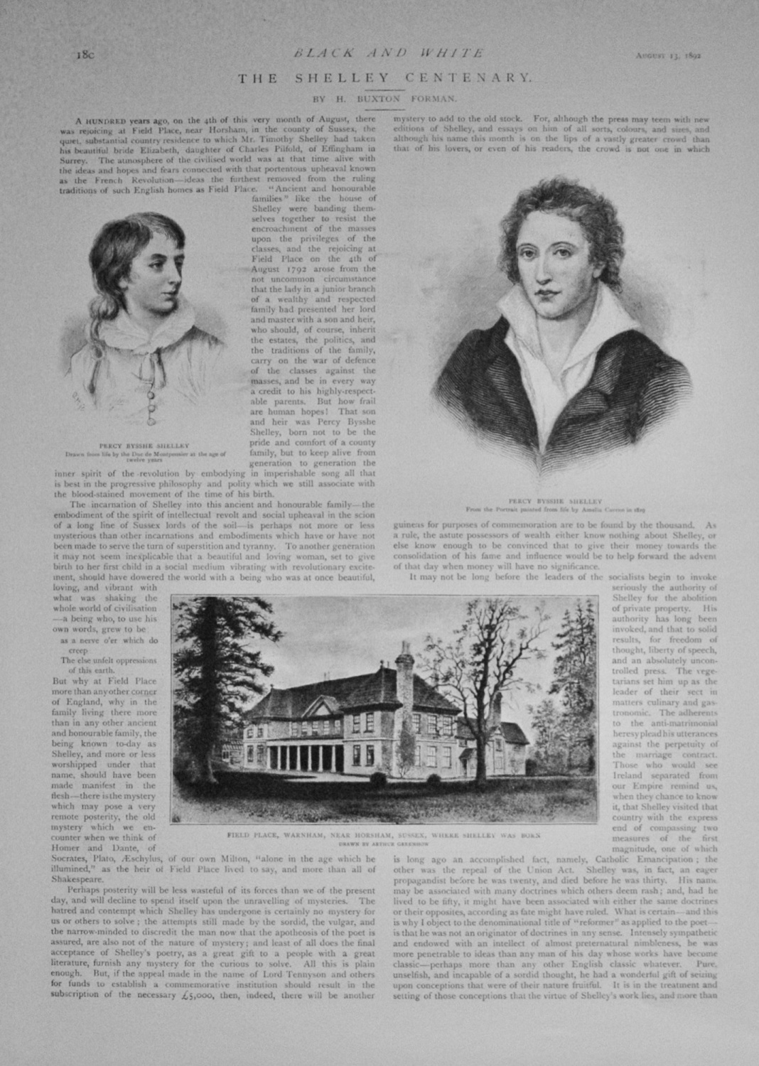 The Shelley Centenary - 1892