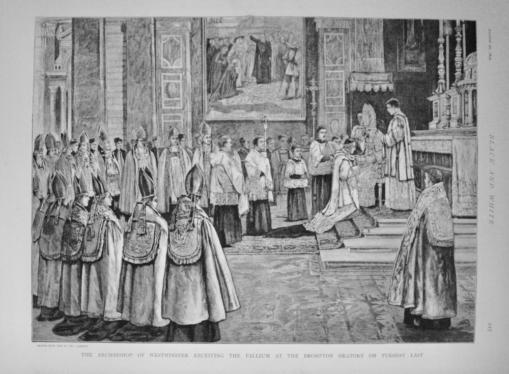 The Archbishop of Westminster receiving the Pallium