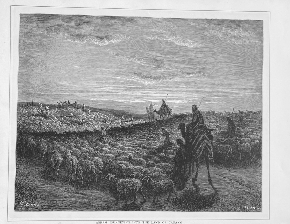 Abram Journeying into the Land of Canaan.  1890c.