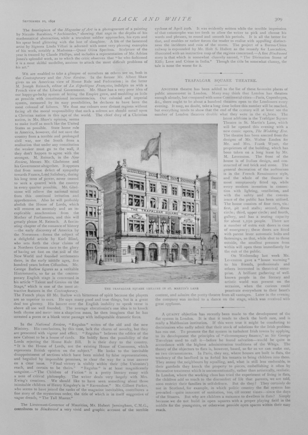 The Trafalgar Square Theatre - 1892