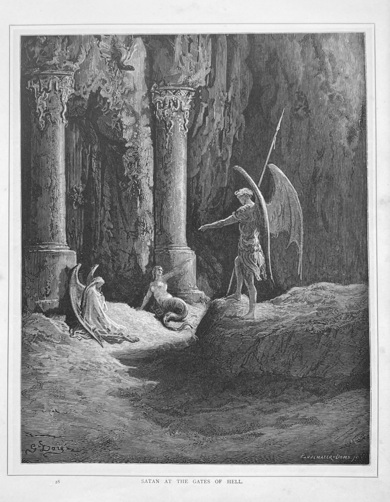 Satan at the Gates of Hell.  1890c.