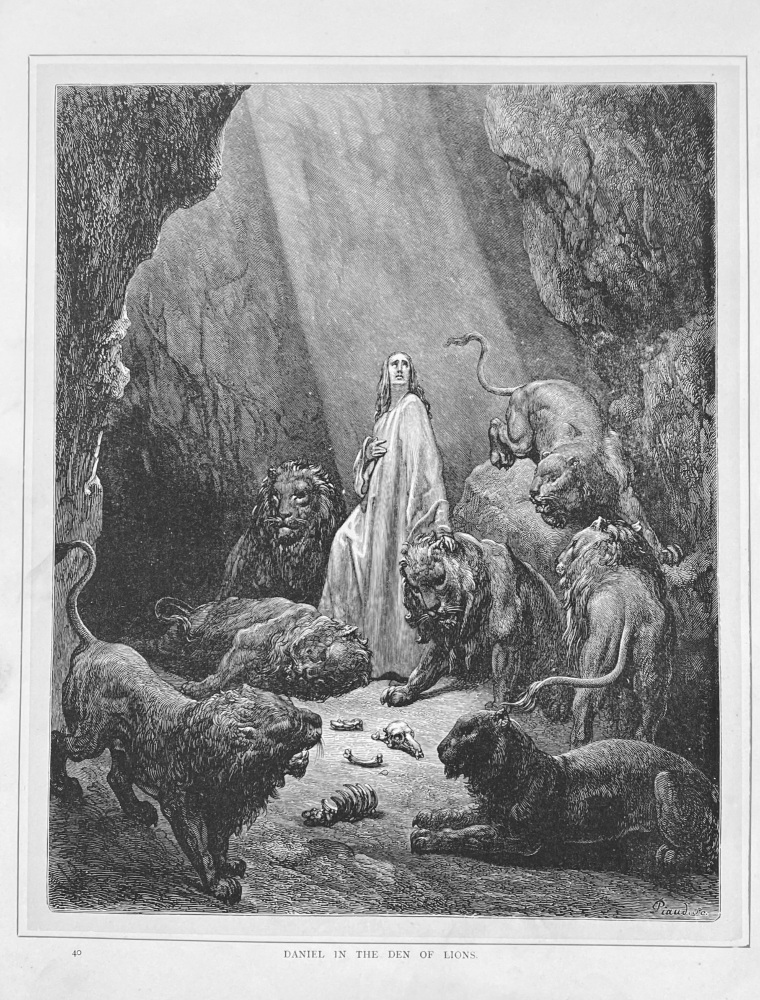 Daniel in the Den of Lions.  1890c.