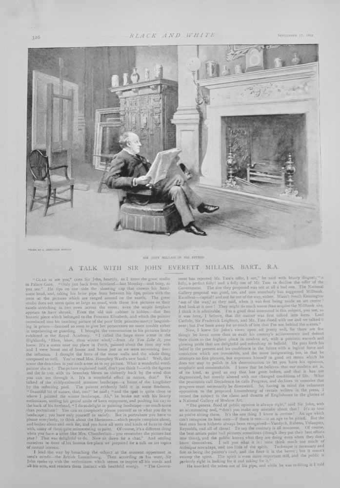 A Talk with Sir John Everett Millais. R.A.