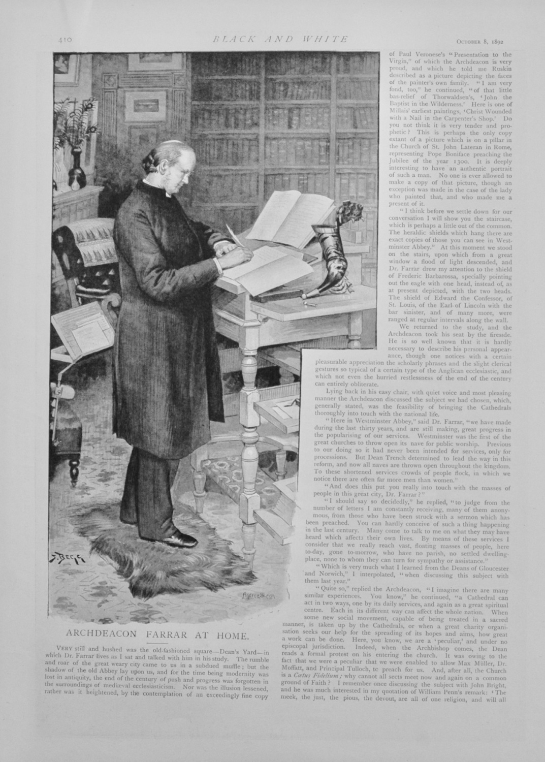 Archdeacon Farrar at Home - 1892