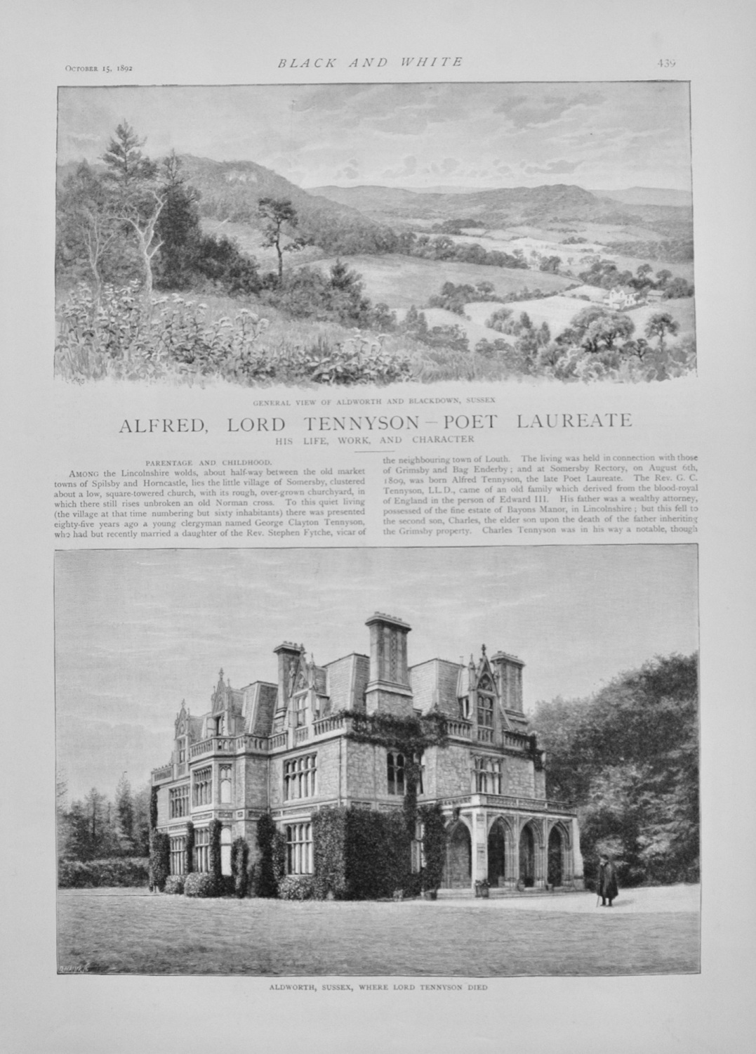 Alfred, Lord Tennyson - Poet Laureate - 1892