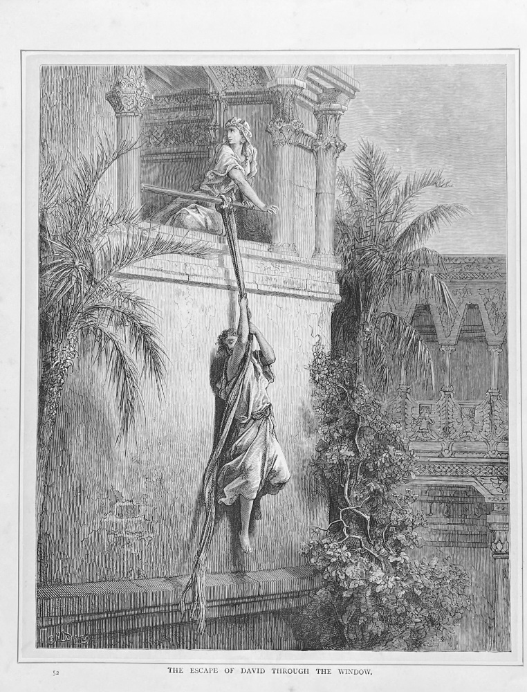 The Escape of David through the Window.  1890c.