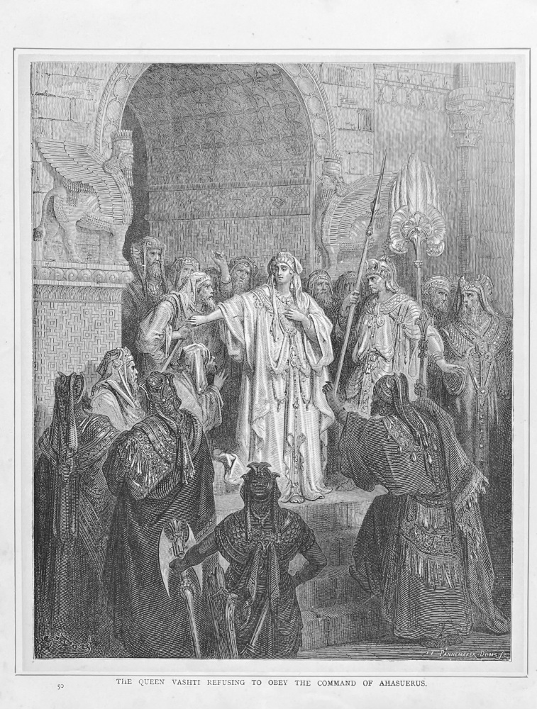 The Queen Vashti Refusing to Obey the Command of Ahasuerus.  1890c.