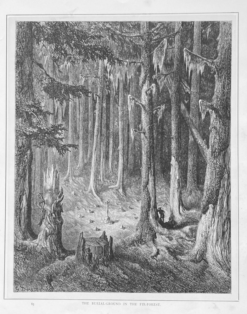 The Burial-Ground in the Fir-Forest.  1890c.
