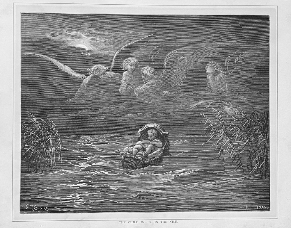 The Child Moses on the Nile.  1890c.