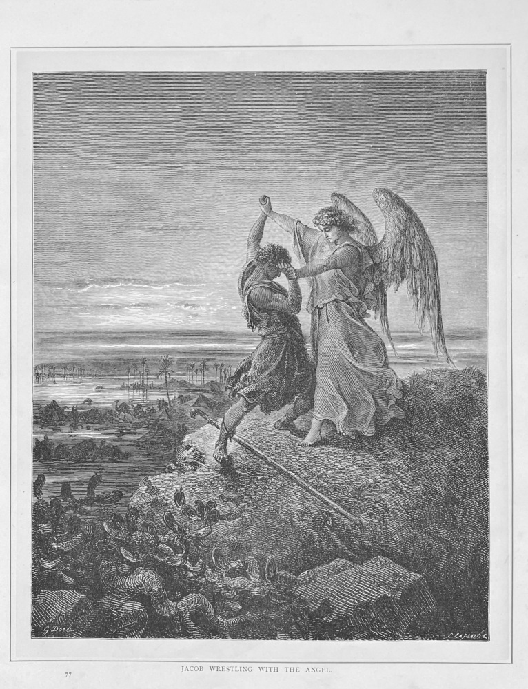 Jacob Wrestling with the Angel.  1890c.