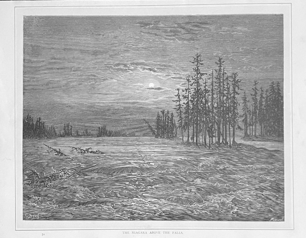 The Niagara above the Falls.  1890c.