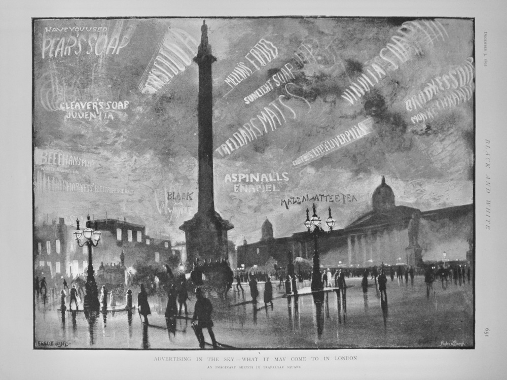 Advertising in the Sky in London - 1892