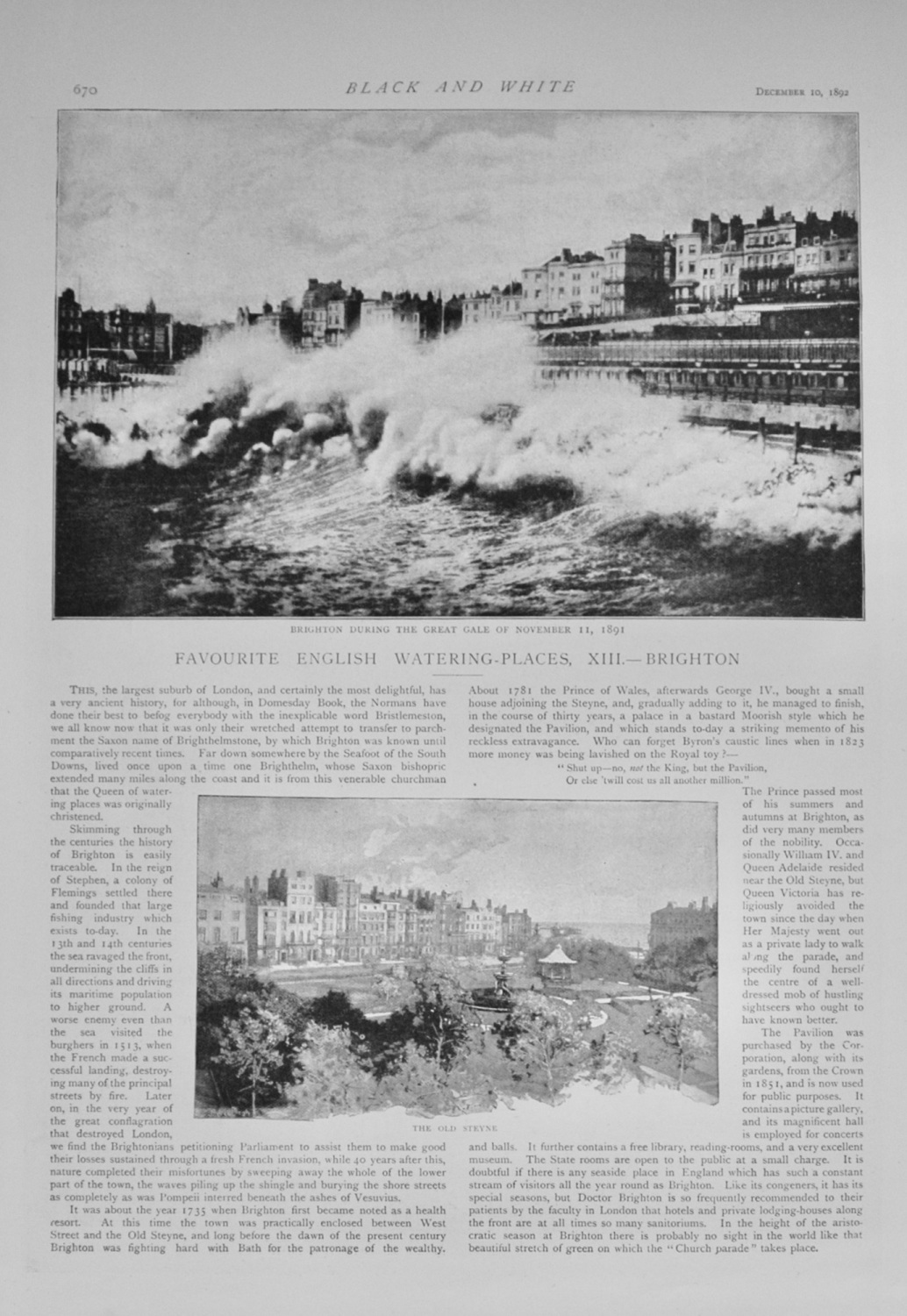 English Watering Places - Brighton - 1892