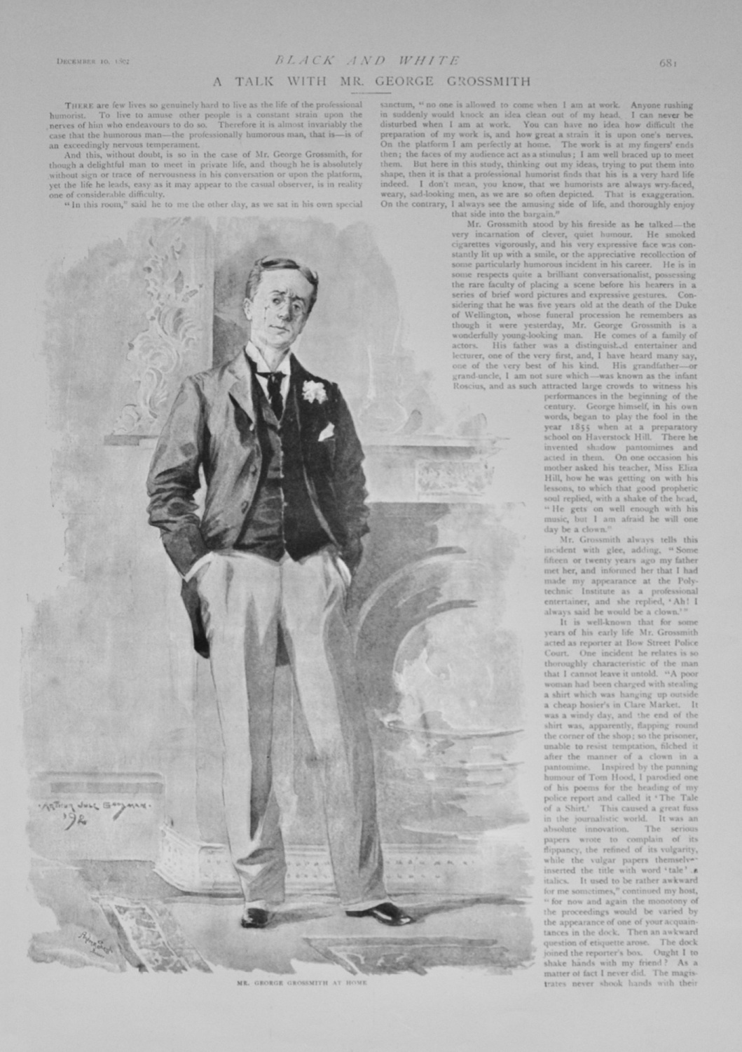 A Talk with Mr George Grossmith - 1892