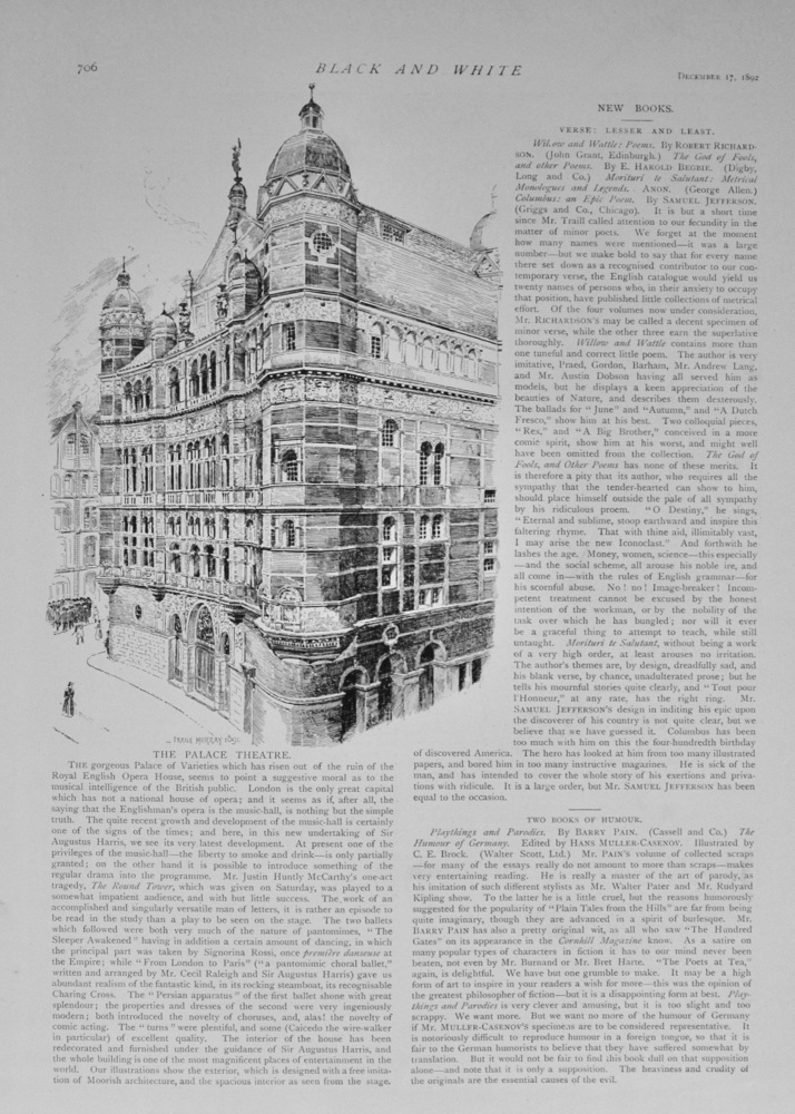 The Palace Theatre - 1892