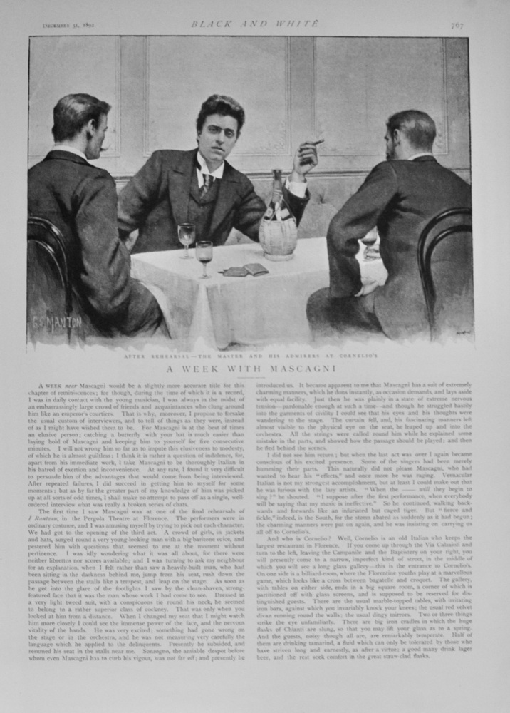A Week with Mascagni - 1892