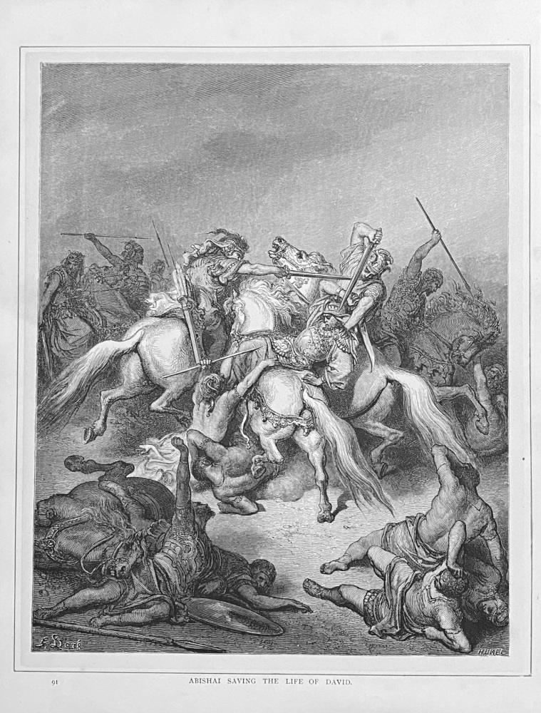 Abishai saving the Life of David.  1890c.