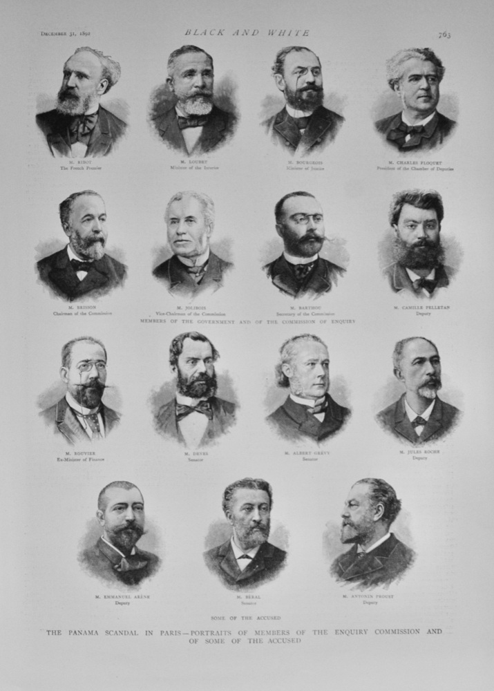 The Panama Scandal in Paris - Members of the Enquiry Commission - 1892