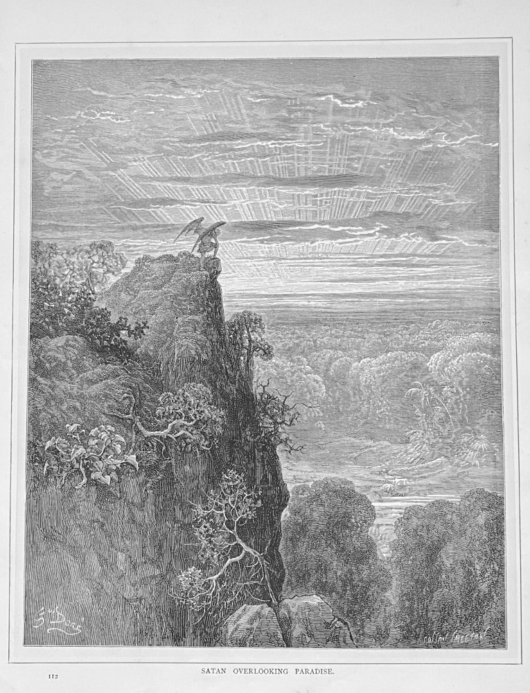 Satan overlooking Paradise. 1890c.