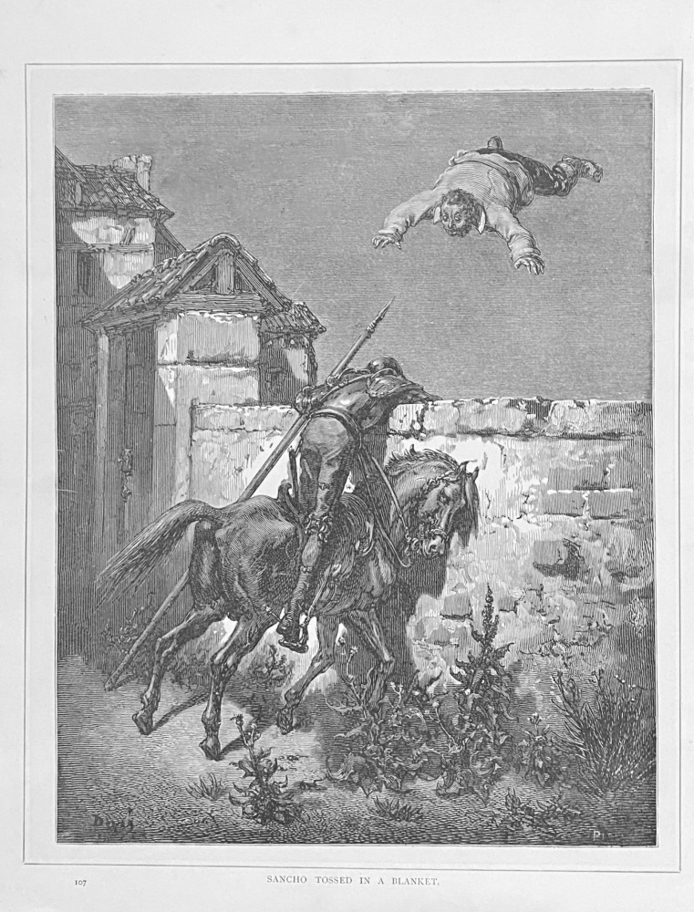 Sancho Tossed in a Blanket.  1890c.