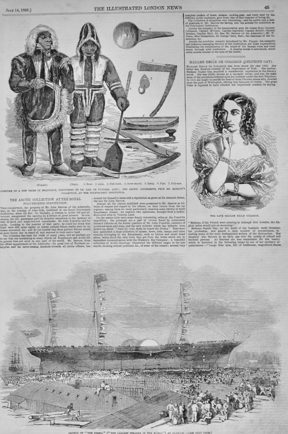 The Artic Collection at the Royal Polytechnic Institution - 1855