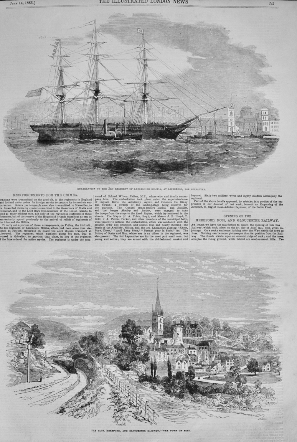 The Opening of the Hereford, Ross and Gloucester Railway - 1855