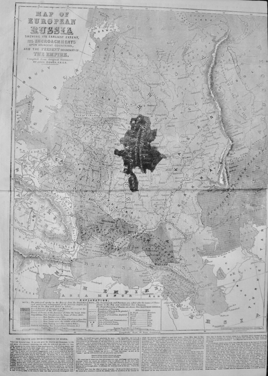 The Growth and Encroachments of Russia - 1855