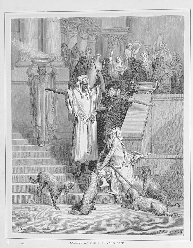 Lazarus at the Rich Man's Gate.  1890c.