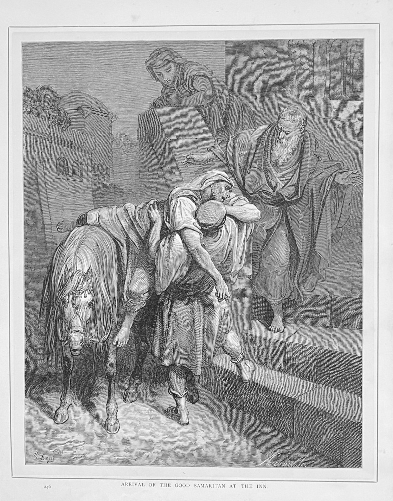 Arrival of the Good Samaritan at the Inn.  1890c.